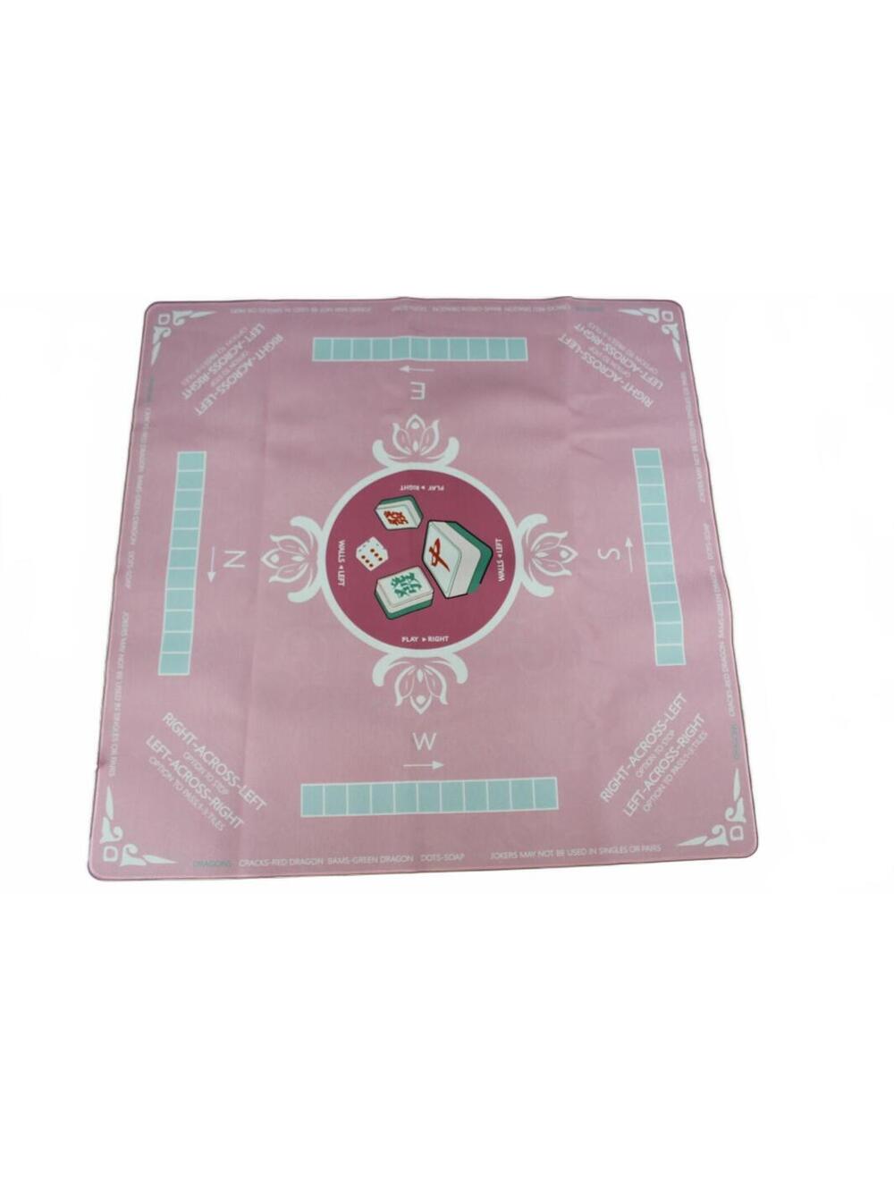 Pink Square Game Mat Soft Non Slip Mahjong Table Cover